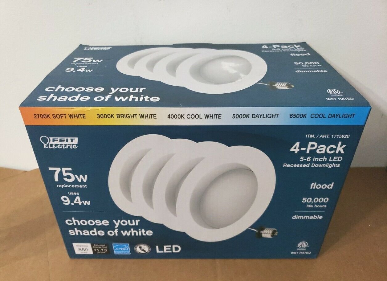 Feit Electric 75W Replacement 5-CCT LED Recessed Downlight 4 Pack