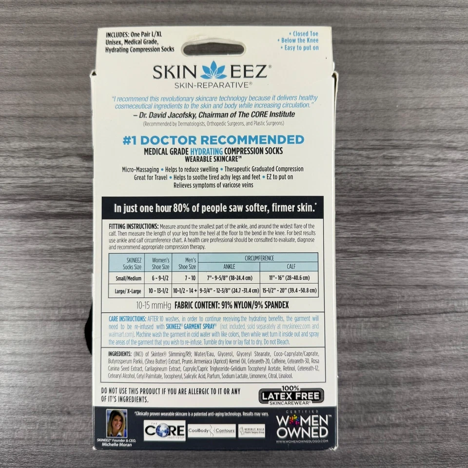 Skineez Medical Grade Advanced Healing Compression Socks 10-20mmHg, Clinically, Size Large