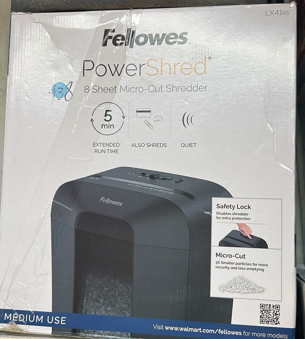 Fellowes 8 Sheet PowerShred LX41 Micro-Cut Shredder