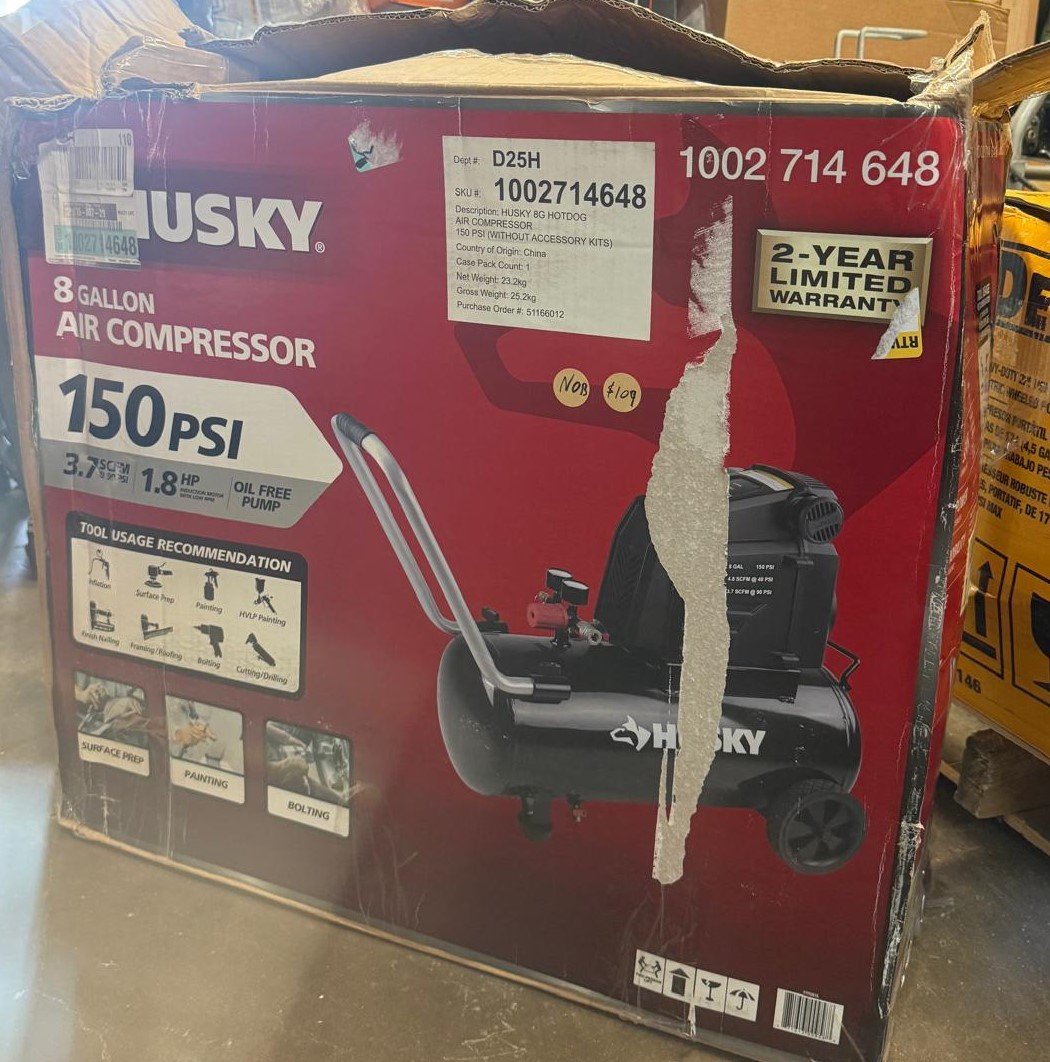 8 Gallon 150PSI Hotdog Air Compressor