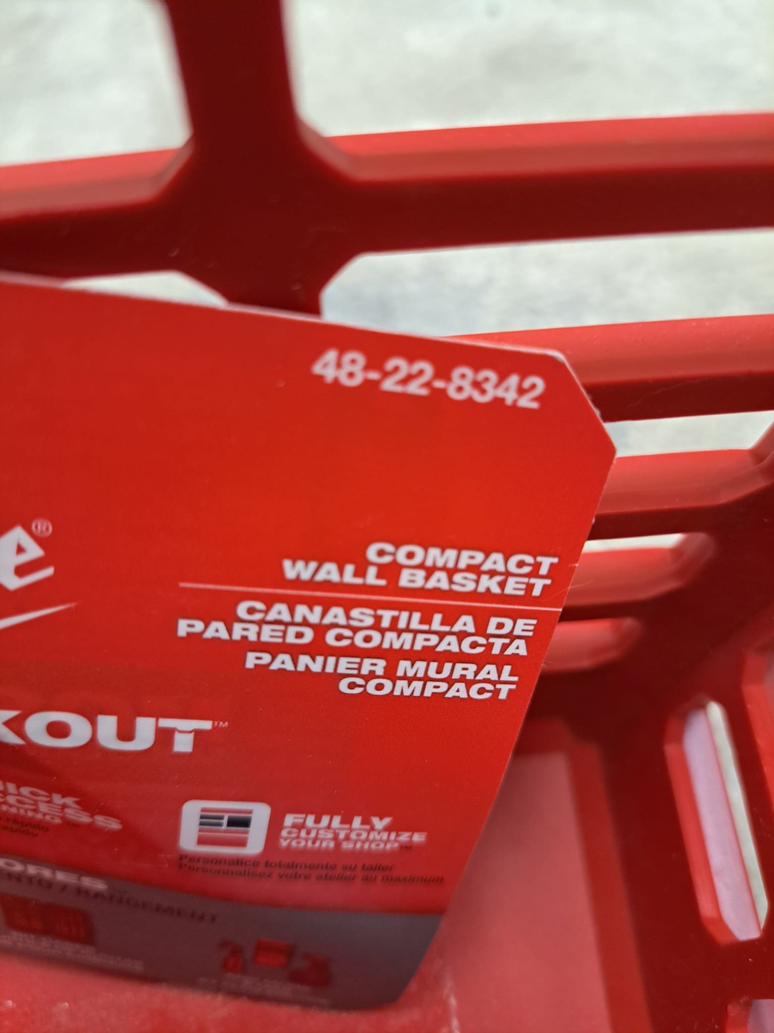 Milwaukee 48-22-8342 PACKOUT Compact Wall Basket, Red