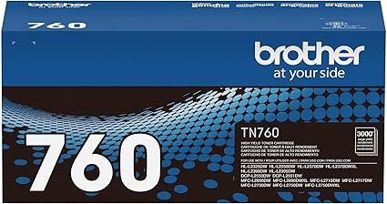 Brother TN760 Black High Yield Toner Cartridge Genuine