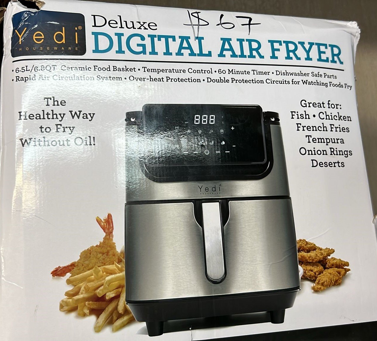 Yedi Evolution Air Fryer 6.8 Quart with Ceramic Basket & Accessory Kit