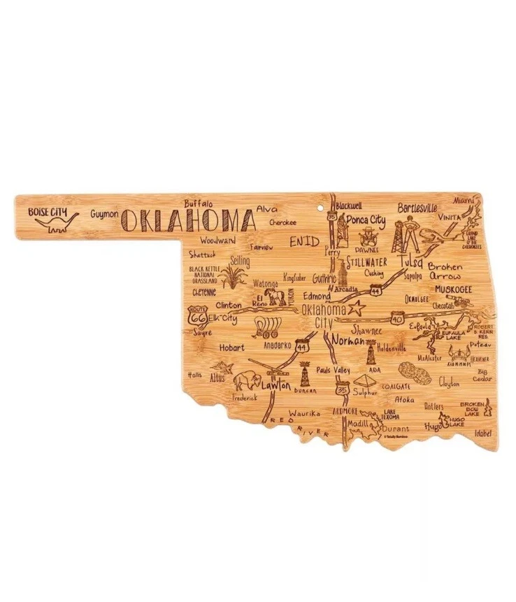Totally Bamboo Destination Oklahoma Cutting, Grazing and Wall Decor Board