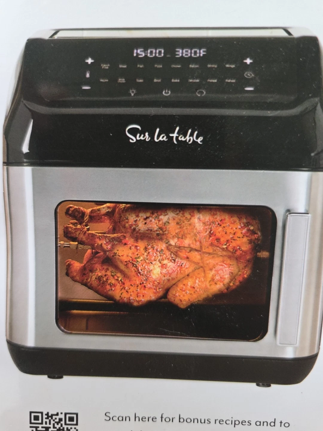 Sur La Table 13 qt Air Fryer, Black, Silver - Programable Settings