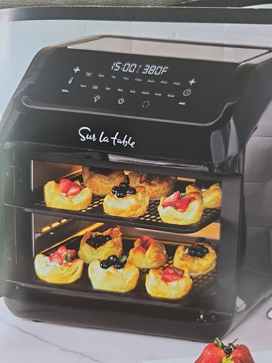 Sur La Table 13 qt Air Fryer, Black, Silver - Programable Settings