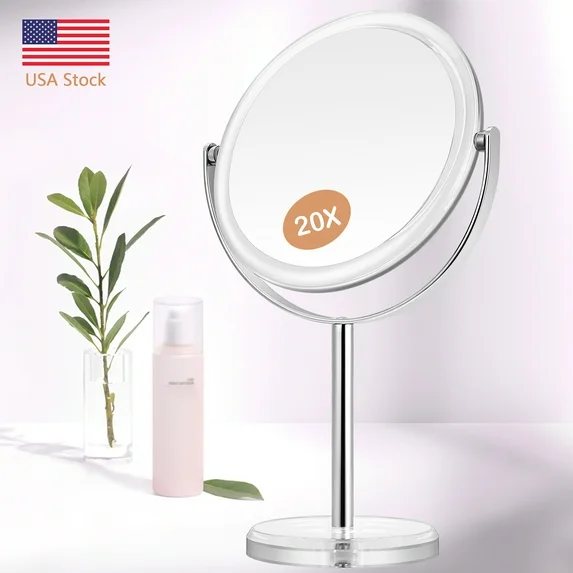 Lighted Makeup Mirror, 3000 mAh Rechargeable Double Sided Magnifying Vanity Mirror