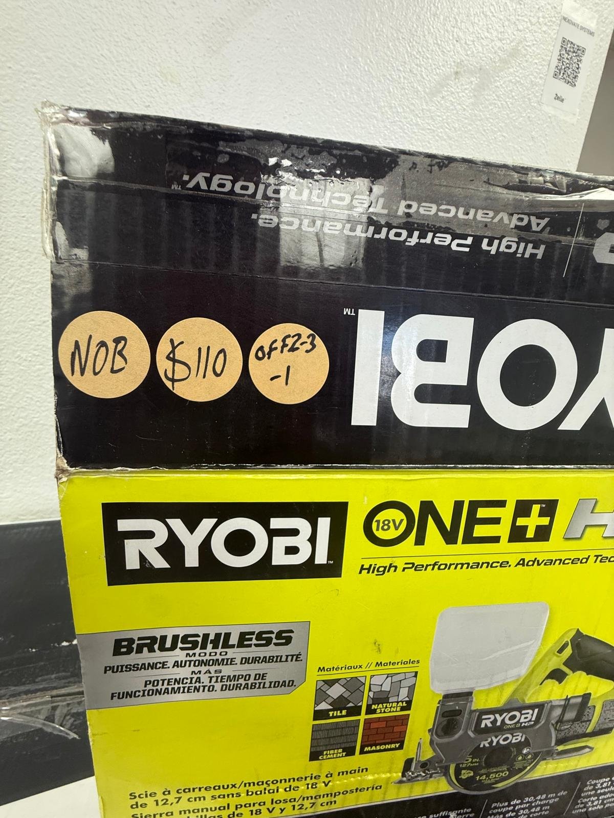 Ryobi ONE+ HP 18V Cordless Handheld Wet/Dry Masonry Tile Saw (Tool Only)