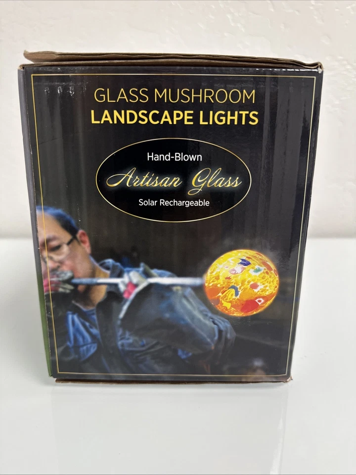 Infinity X1 Glass Mushroom Landscape Solar Lights, 3-pack