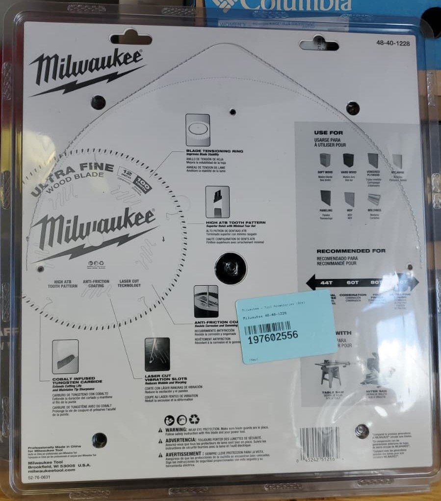 Milwaukee 12-inch 100-tooth Ultra Fine Finish Circular Saw Blade