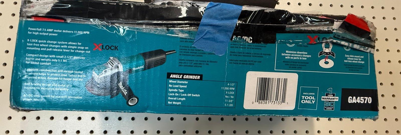 Makita 7.5 Amp Corded 4-1/2 in. X-LOCK Angle Grinder with AC/DC Switch