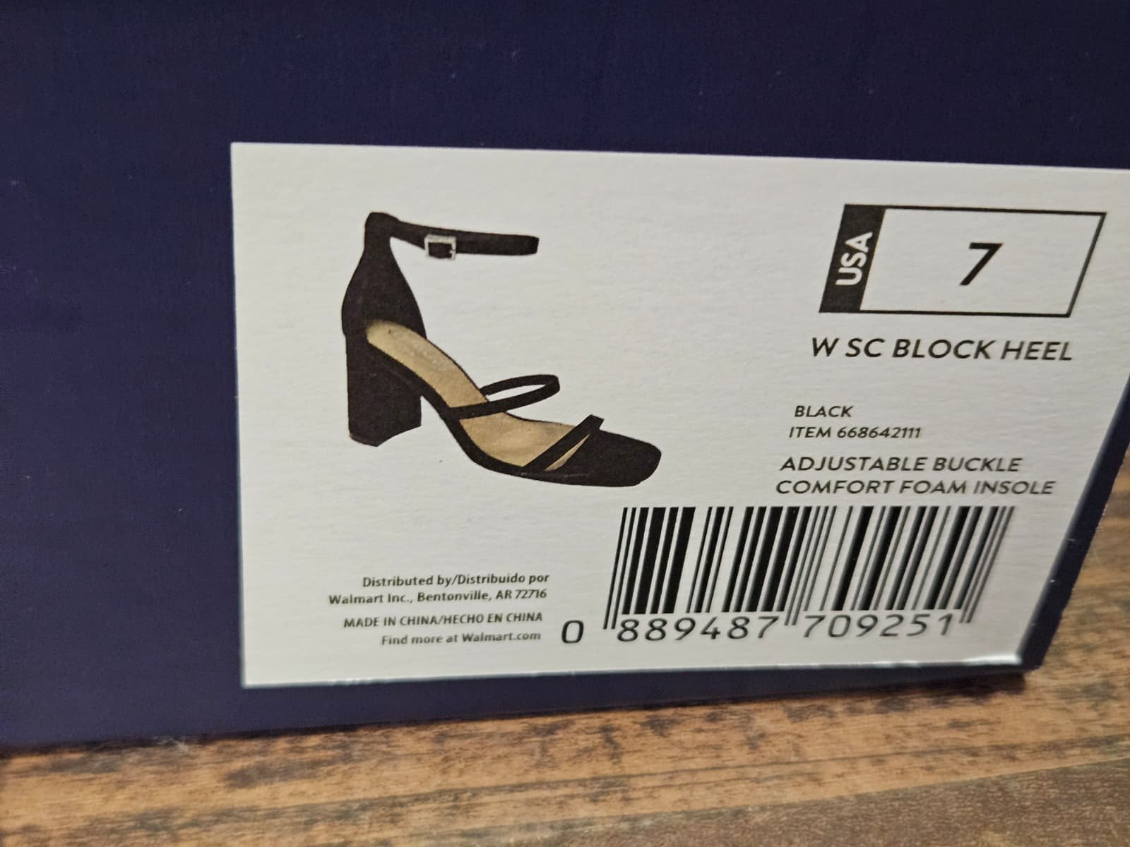 Scoop Women's Strappy Block Heel with Adjustable Strap Size 7