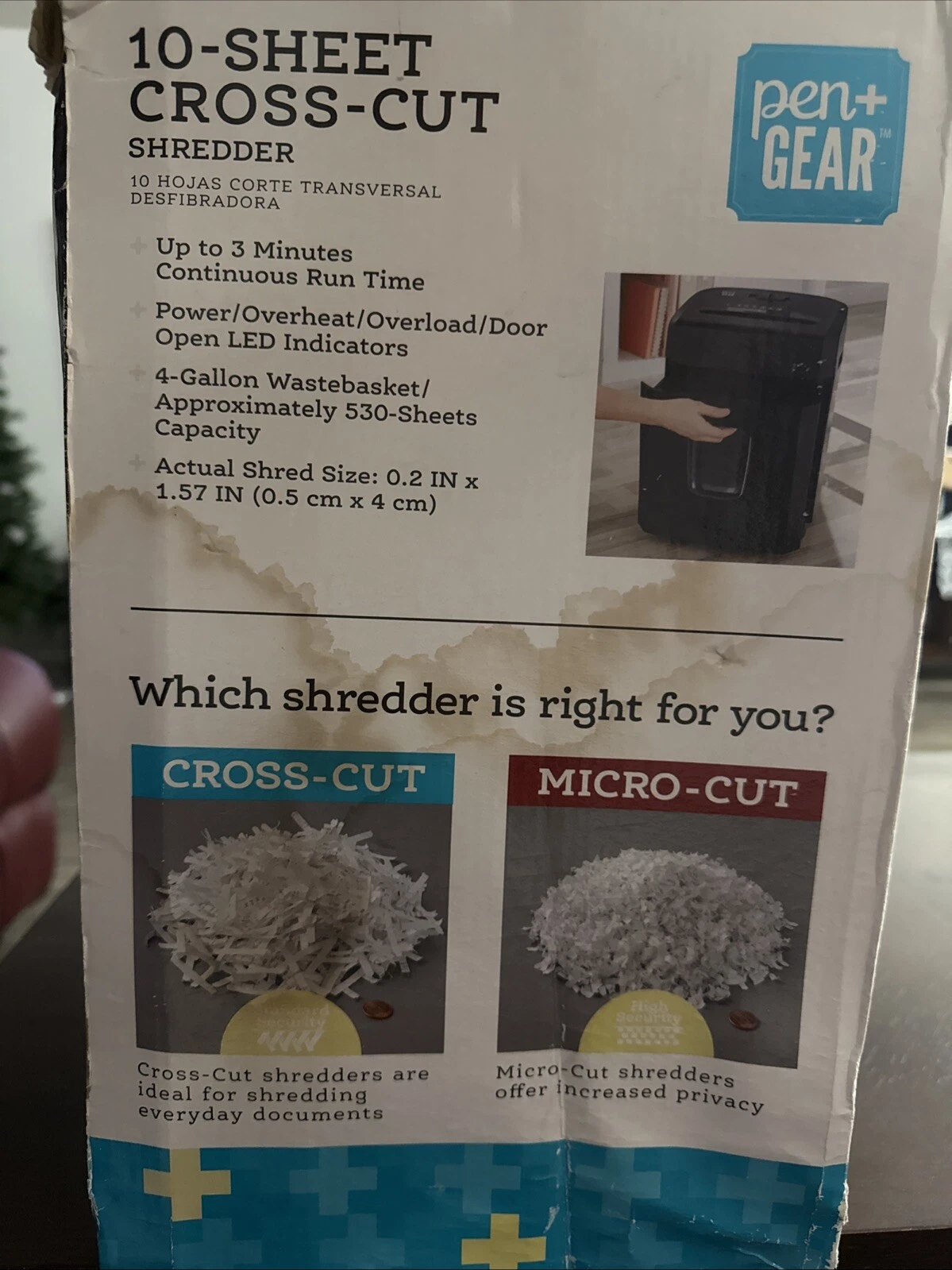 Pen & Gear 10 Sheet Cross Cut Shredder