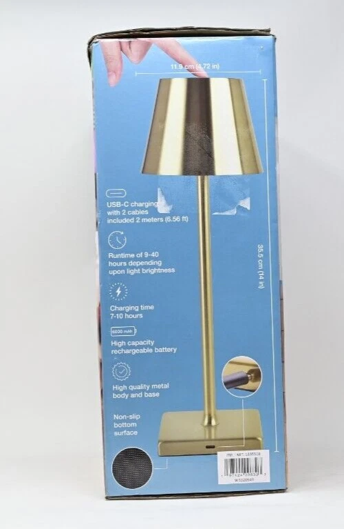 Mikasa Set Of 2 Touch Control Rechargeable LED Lamps - Gold