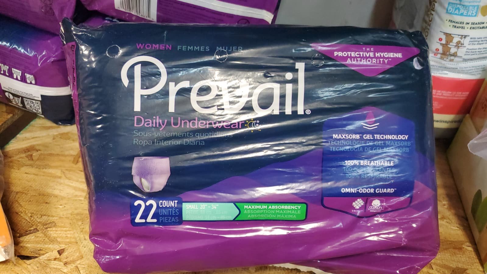 PREVAIL DAILY UNDERWEAR MAXIMUM ABSORBENCY SIZE SMALL 22 COUNT NEW SEALED