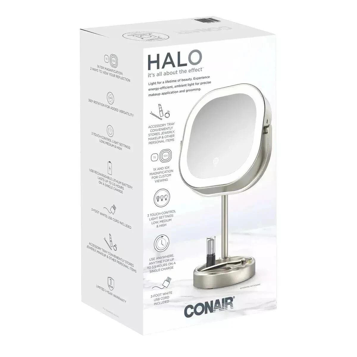 Conair LED Double-Sided 1x10x Vanity Mirror
