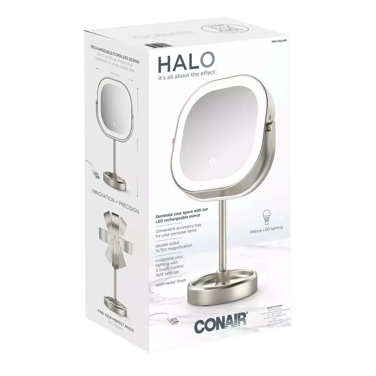 Conair LED Double-Sided 1x10x Vanity Mirror