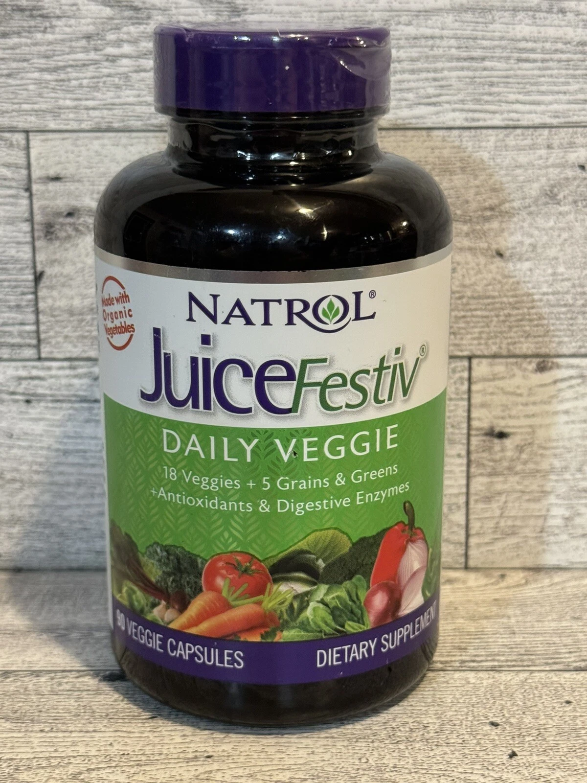Natrol JuiceFestiv Daily Veggie, 90 Capsules Probiotics Antioxidants