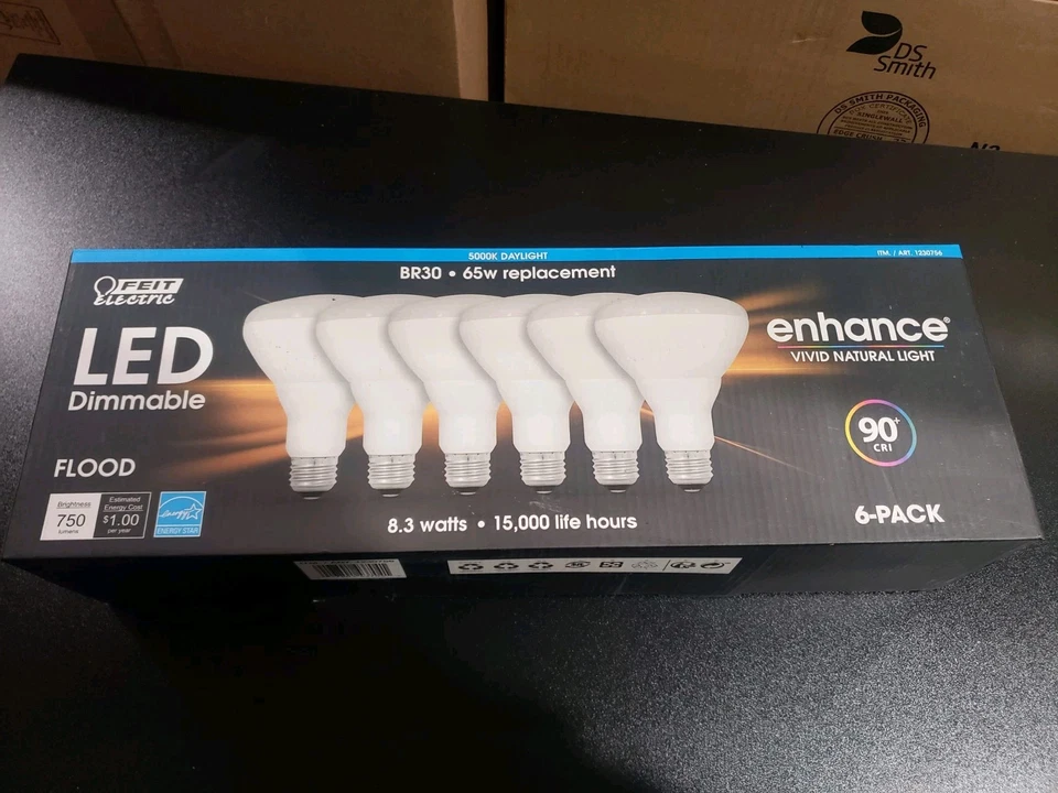 Feit Electric Led Dimmable Br30 65W Replacement 5000k Daylight 6-Pack