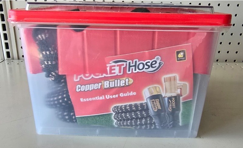 Copper Bullet by Pocket Hose, 3/4" x 50 ft Expandable Garden Hose with Thumb Spray Nozzle
