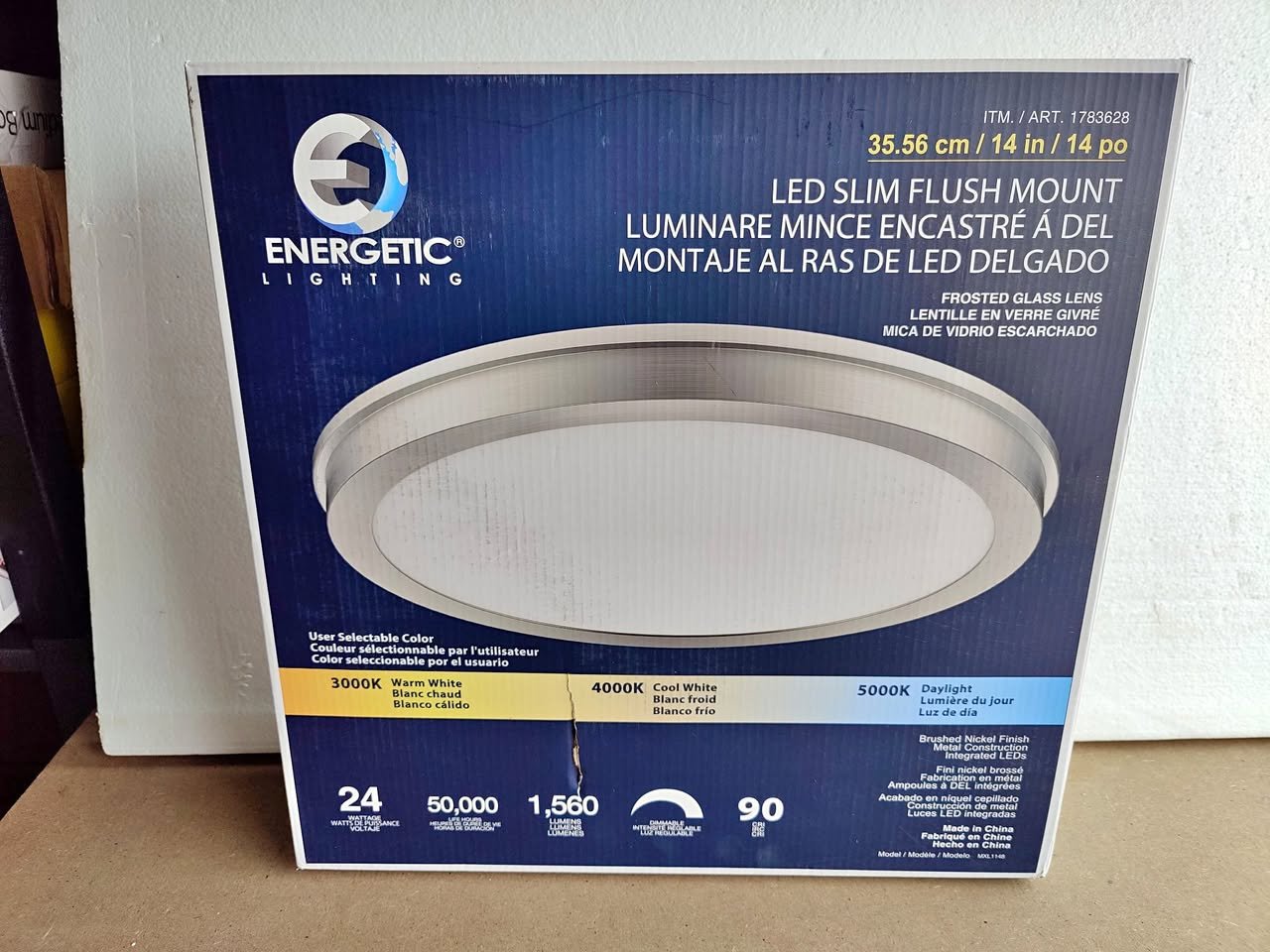 Energetic 14 Slim LED Flush Mount Light Fixture