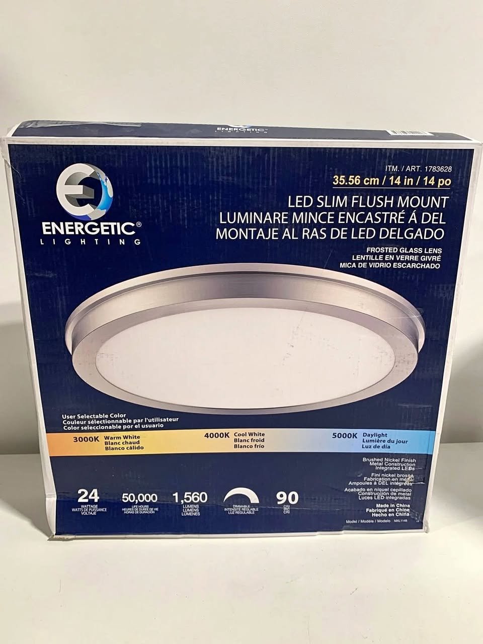 Energetic 14 Slim LED Flush Mount Light Fixture