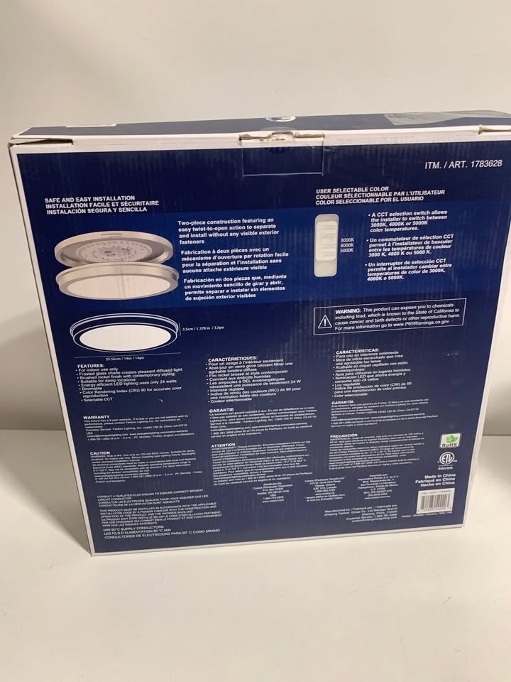 Energetic 14 Slim LED Flush Mount Light Fixture