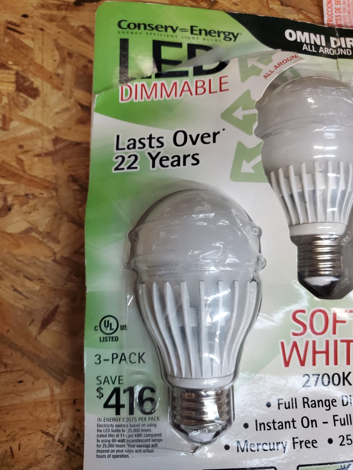 Feit Electric 60-Watt equivalent Omni Directional LED Dimmable light bulbs