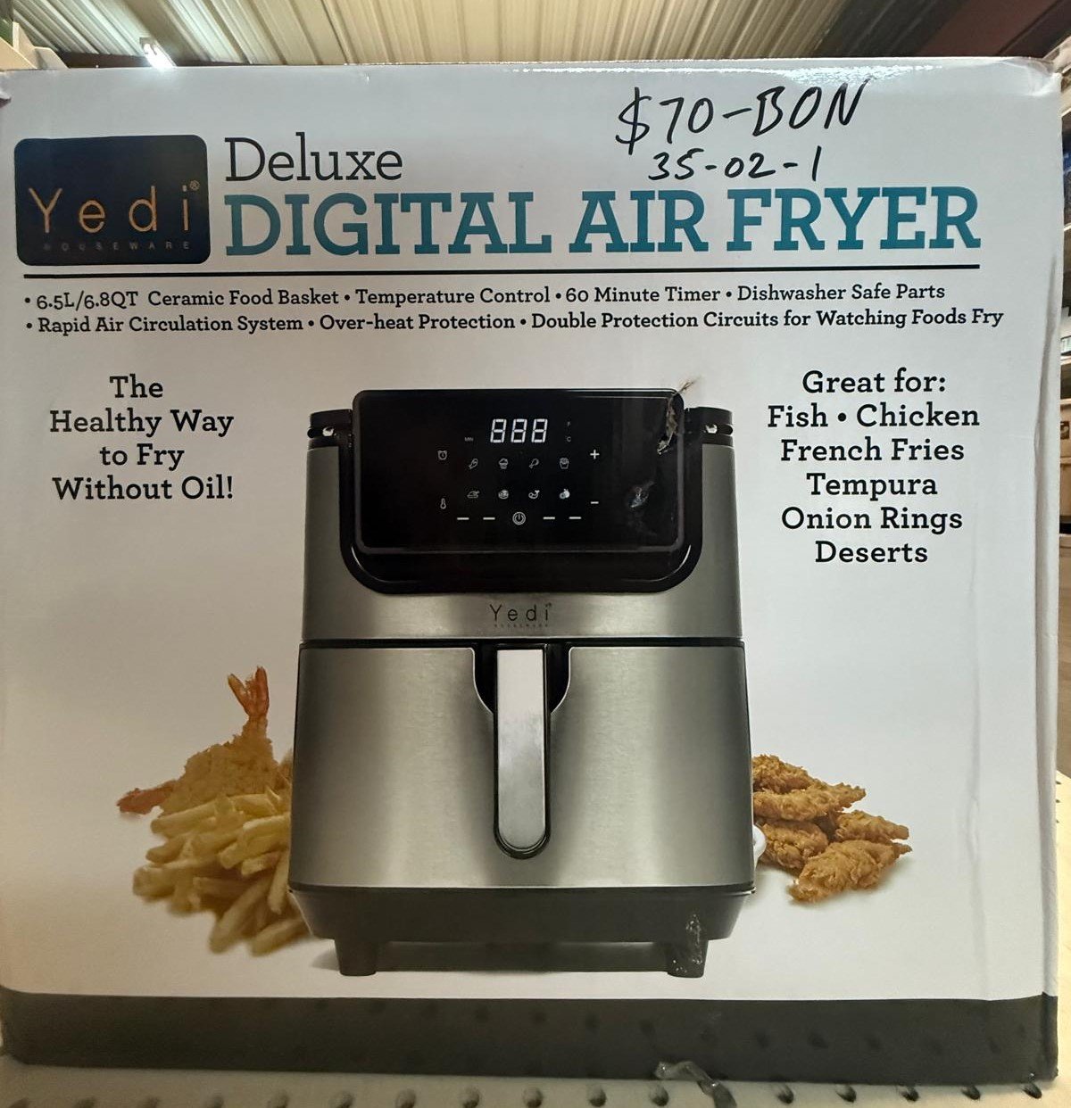 Yedi Evolution Air Fryer, 6.8 Quart, Stainless Steel with Deluxe Accessory Kit