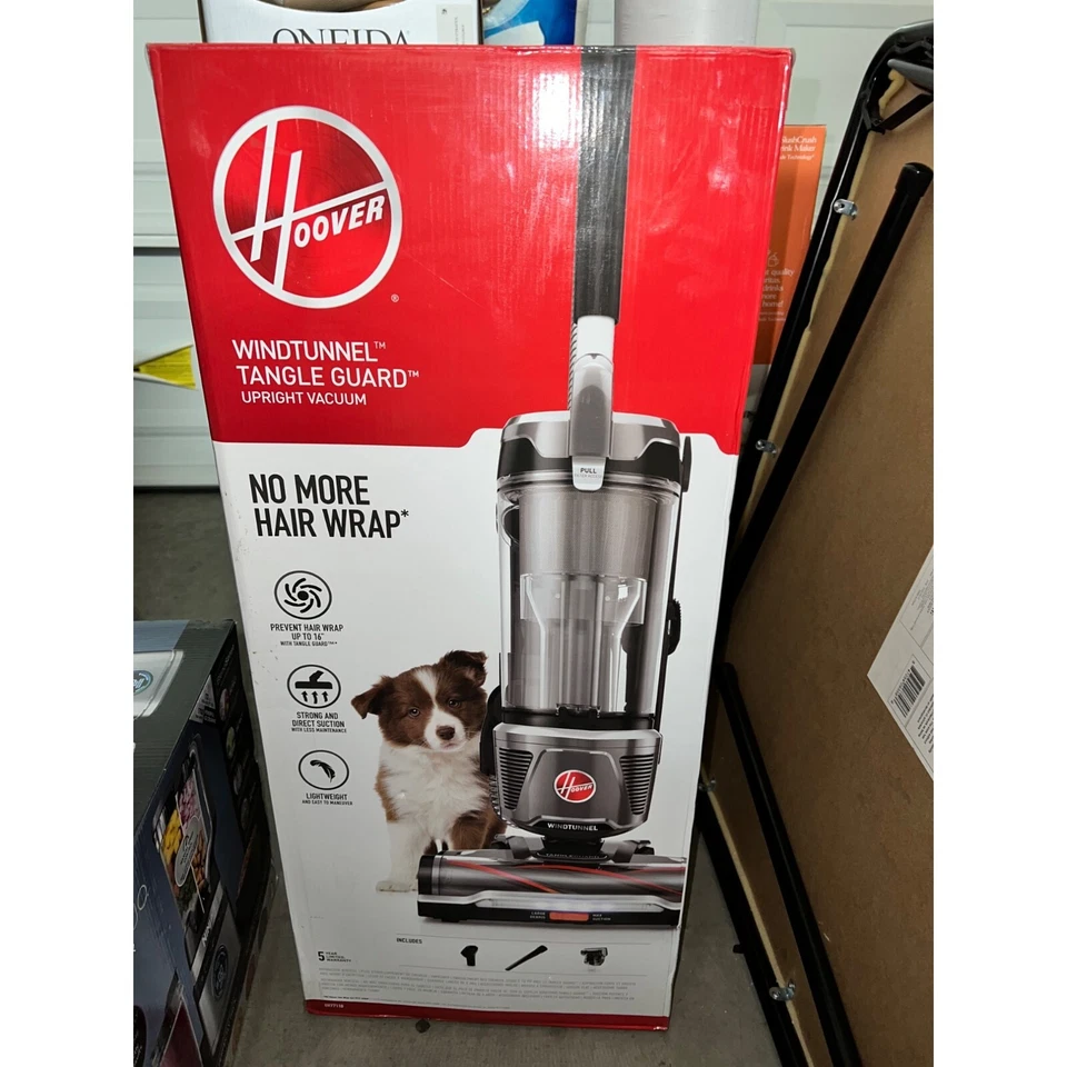 Hoover Bagless Upright Vacuum Cleaner, WindTunnel Tangle Guard, Pet Friendly, for Carpet &Hard Floor, Swivel Steering, LED Headlights,