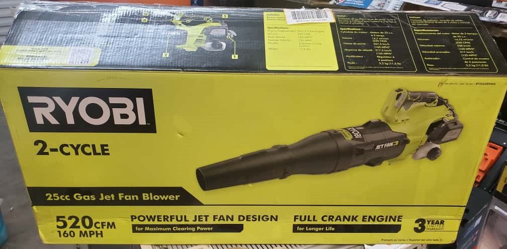 RYOBI 160 MPH 520 CFM 25cc Gas Jet Fan Leaf Blower