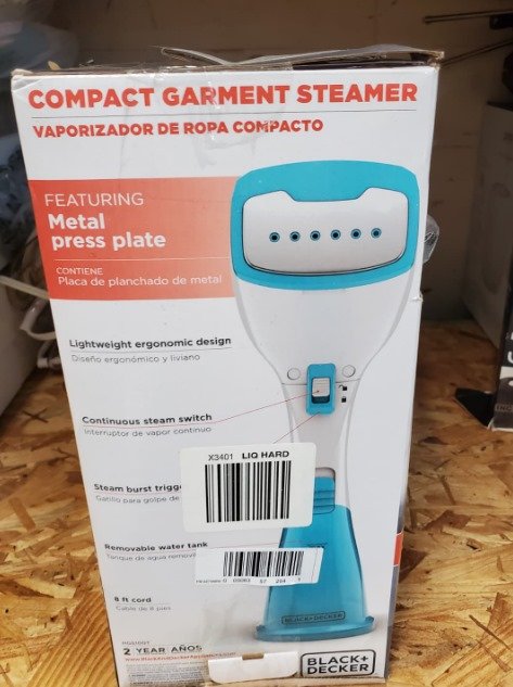 Spectrum Brands HGS100T Black & Decker Compact Garmet Steamer Teal