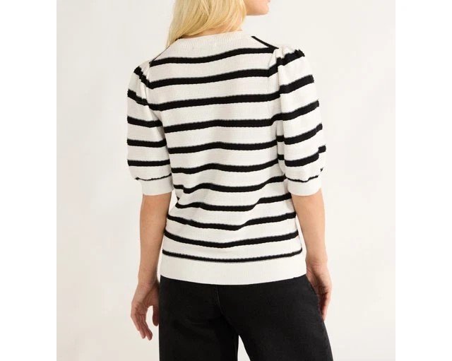 Free Assembly Women's Puff Sleeve Sweater, Lightweight
