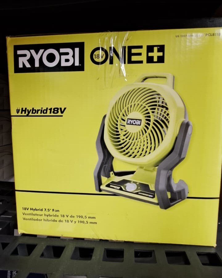 Ryobi ONE+ 18V Hybrid Whisper Series 7-1/2 in. Fan