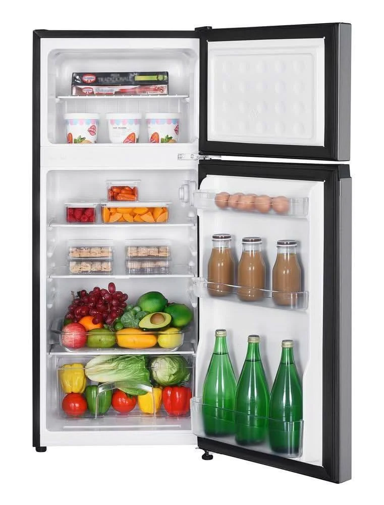 VISSANI 4.5 cu. ft. 2-Door Mini Refrigerator in Platinum Steel with Freezer HVDR45PS