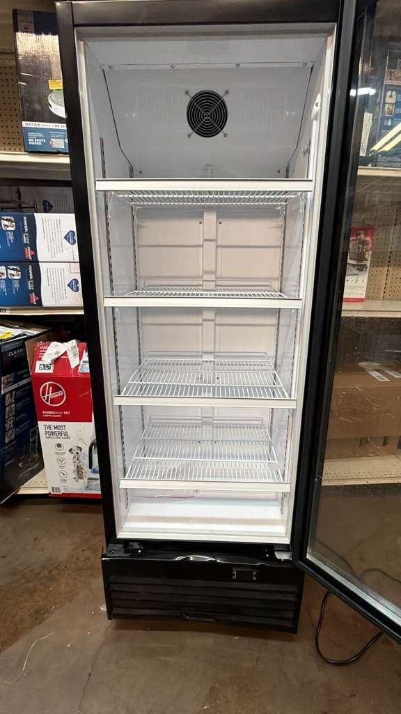 NSF 25-Inch Single Glass-Door Merchandiser Refrigerator 15 Cu.Ft. Beverage Display Cooler