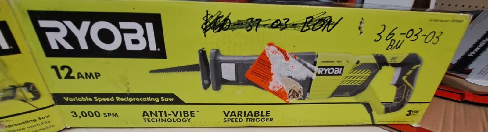 Ryobi 12 Amp Corded Reciprocating Saw