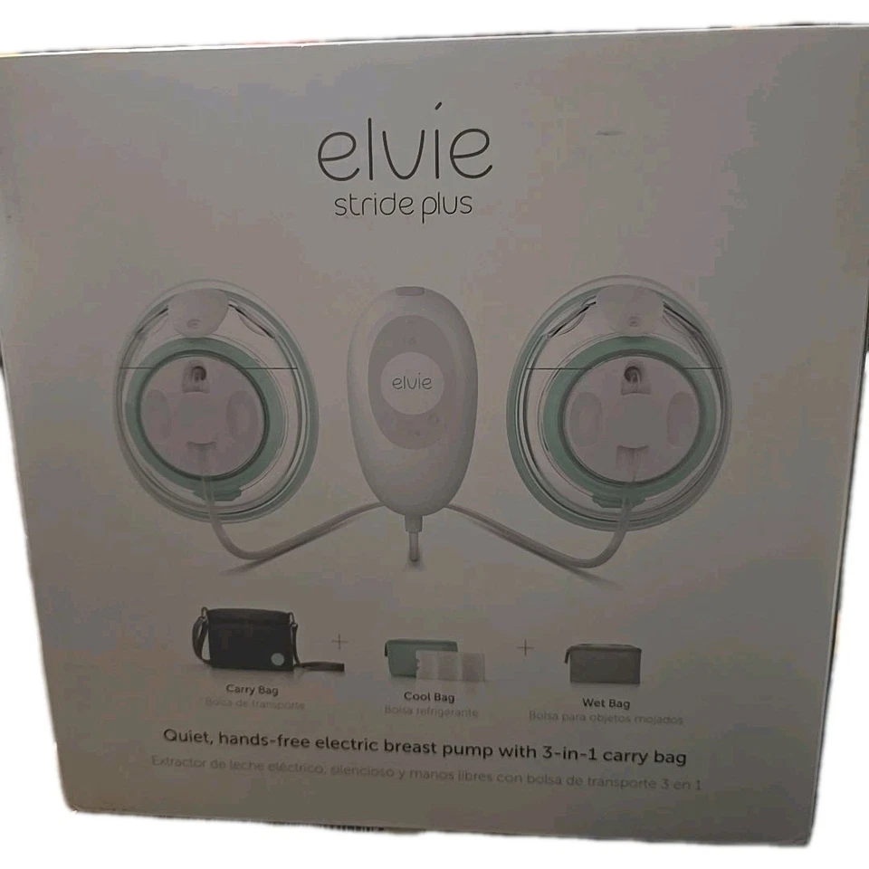 Elvie Stride Plus - Hands-Free, Hospital-Grade Electric Breast Pump with 3-in-1 Bag