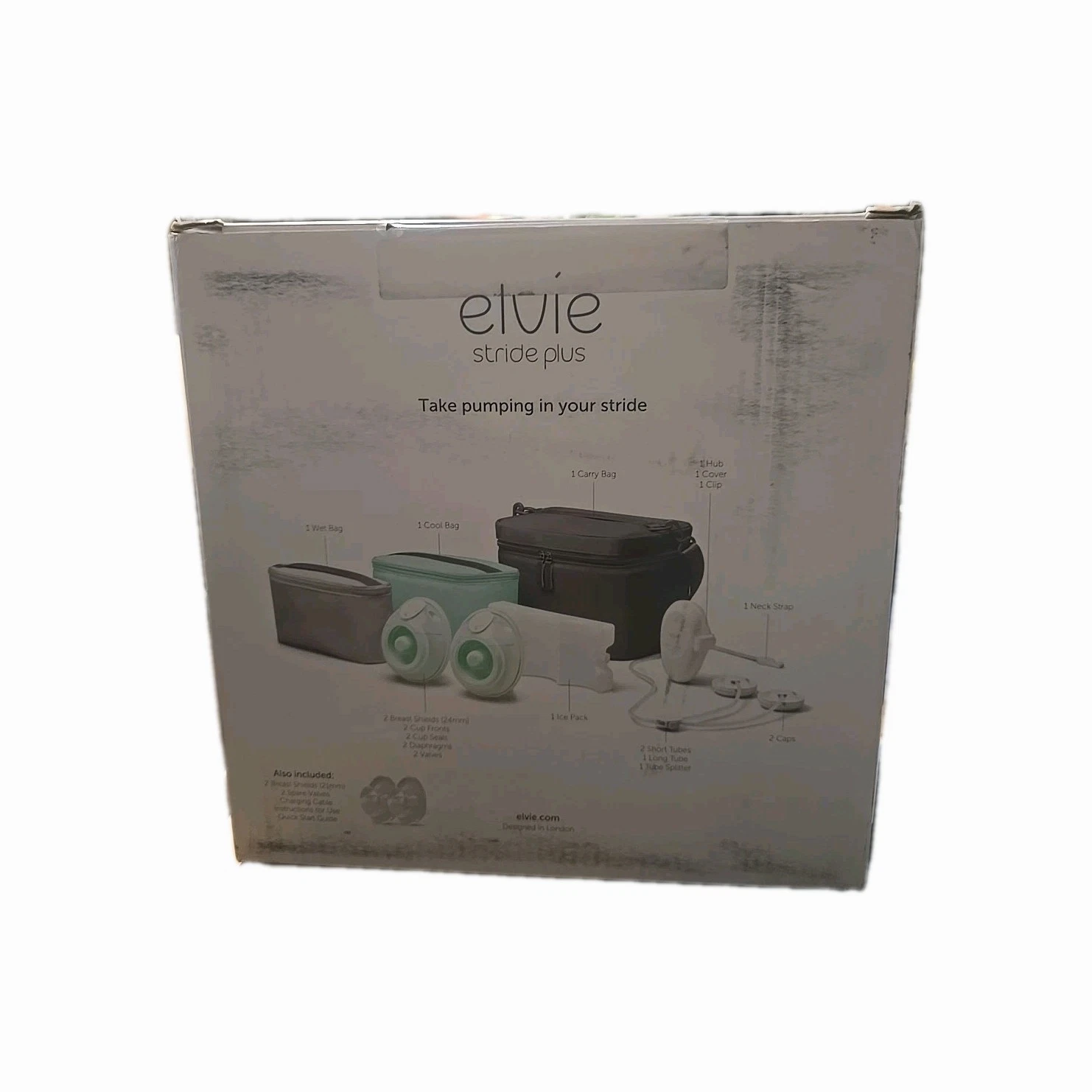 Elvie Stride Plus - Hands-Free, Hospital-Grade Electric Breast Pump with 3-in-1 Bag