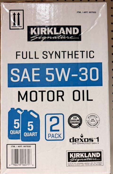 Kirkland Signature 5W30 Full Synthetic Motor Oil, 2-pack