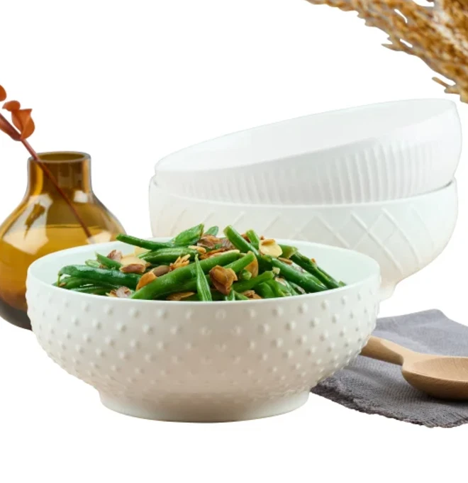 Trudeau 3 Pieces Porcelain Serving Bowl Set