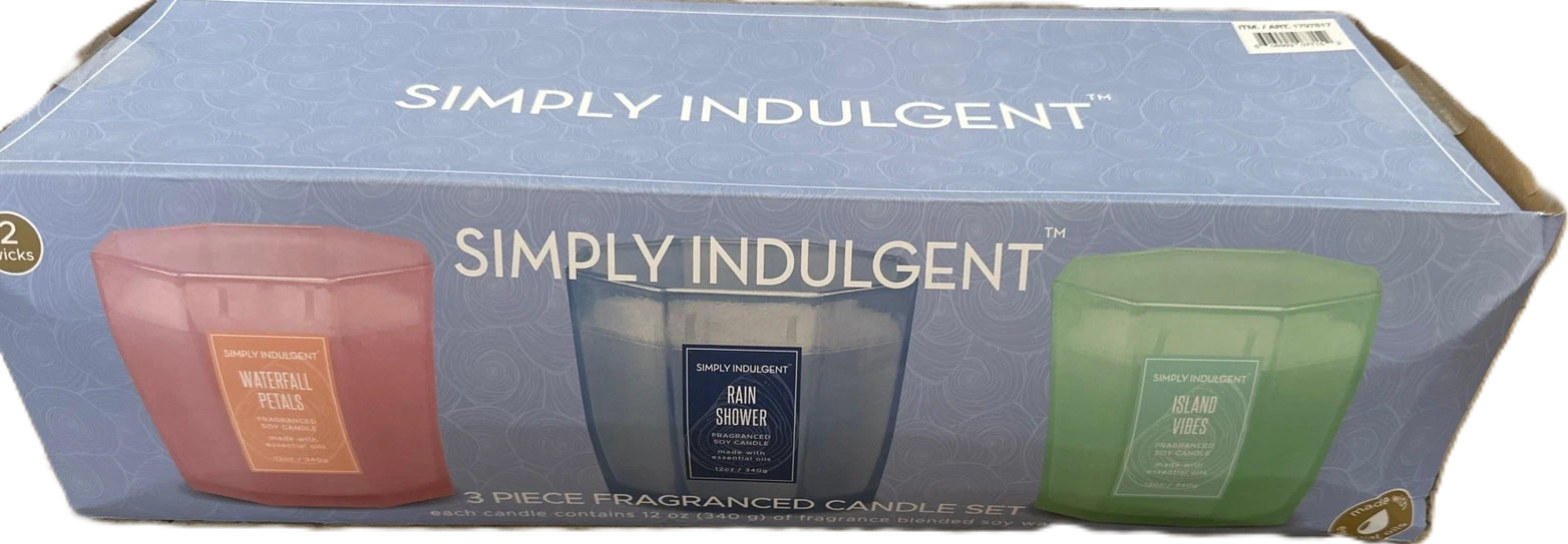 Simply Indulgent 12 oz Candle, 3-pack set
