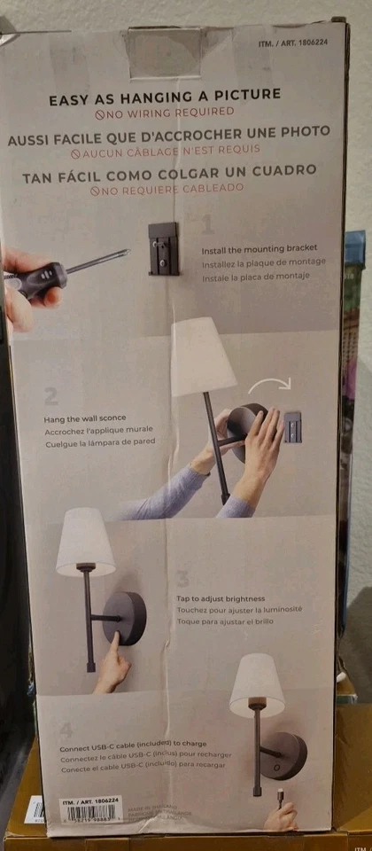 Globe Electric Wireless Rechargeable LED Integrated Wall Sconce 2-pack
