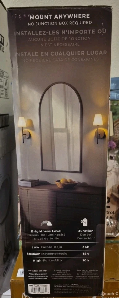 Globe Electric Wireless Rechargeable LED Integrated Wall Sconce 2-pack