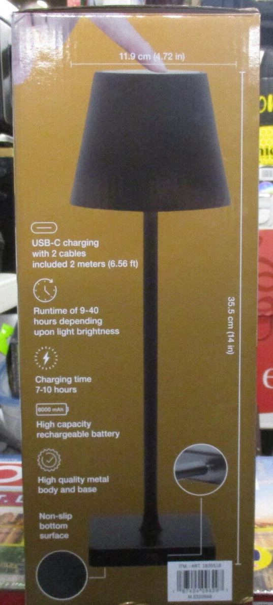 Mikasa touch control rechargeable LED lamps