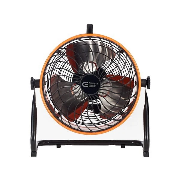 Commercial Electric 16-inch 3-Speed Drum Floor Fan in orange