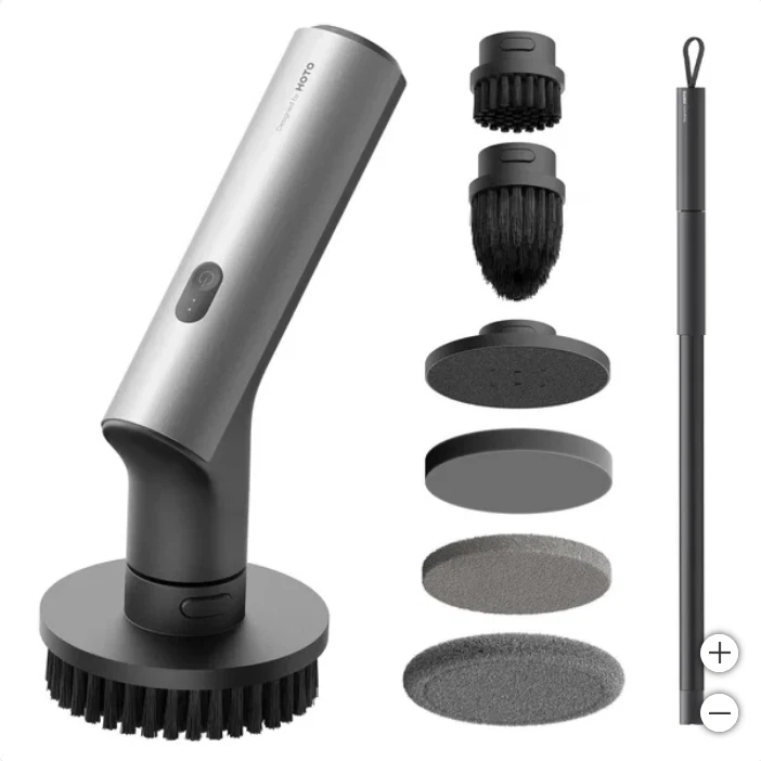 HOTO Spin Scrubber Rechargeable Cordless Spin Brush with 3 Spin Brushes