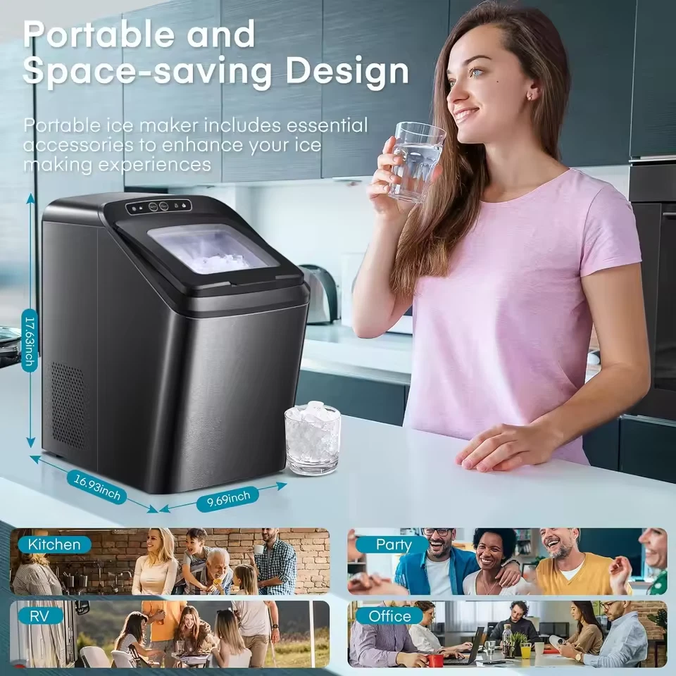Nugget Ice Countertop Portable Ice Maker.