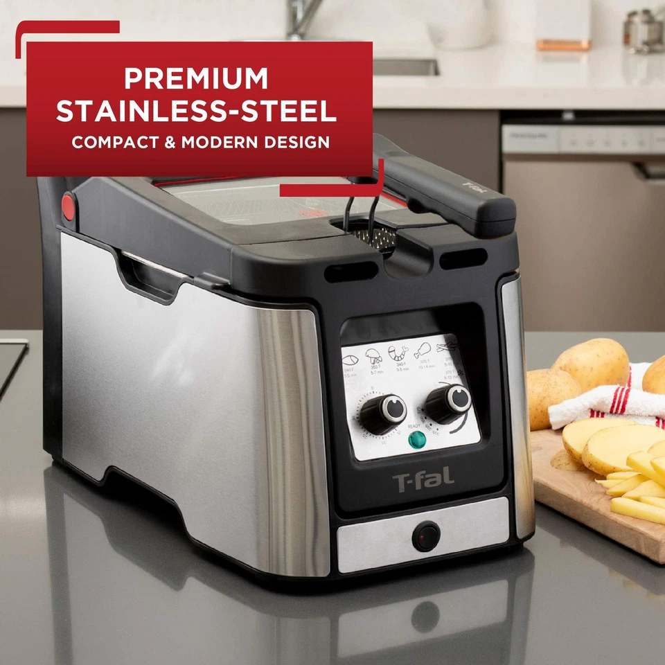 T-fal Advanced Odorless Deep Fryer With Immersion Element, 3.5 L Oil Capacity