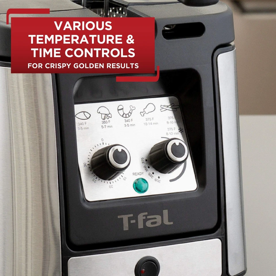 T-fal Advanced Odorless Deep Fryer With Immersion Element, 3.5 L Oil Capacity